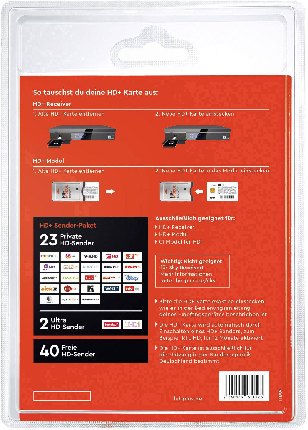 HD Plus HD+ Karte 12 Mon. SAT