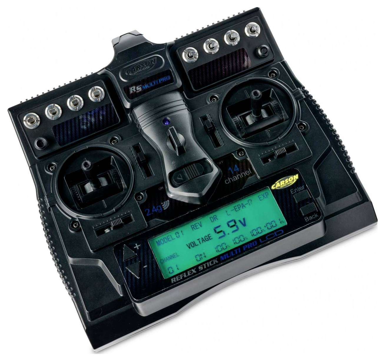 Carson Modellsport Reflex Stick Multi Pro LCD Hand-Fernsteuerung 2,4GHz Anzahl Kanäle: 14 inkl. Empfänger