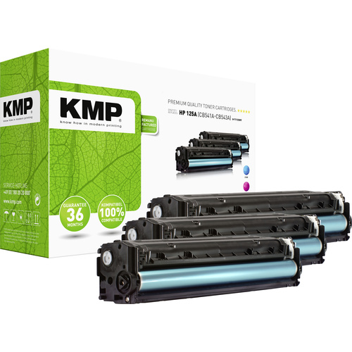 KMP H-T113 CMY Tonerkassette Kombi-Pack ersetzt HP 125A, CB541A, CB542A, CB543A Cyan, Magenta, Gelb 1400 Seiten Kompatibel Toner