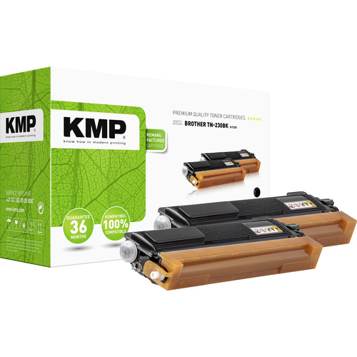 KMP Toner 2er-Pack ersetzt Brother TN-230BK, TN230BK Kompatibel Schwarz 4400 Seiten B-T32D