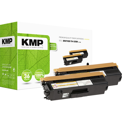 KMP Toner 2er-Pack ersetzt Brother TN-325BK, TN325BK Kompatibel Schwarz 4000 Seiten B-T38D