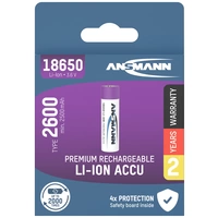 Ansmann 18650 9,36 Wh Spezial-Akku 18650 Li-Ion 3.7V 2600 mAh 1St. Ansmann 18650 9,36 Wh Spezial-Akku 18650 Li-Ion 3.7V 2600 mAh 1St.