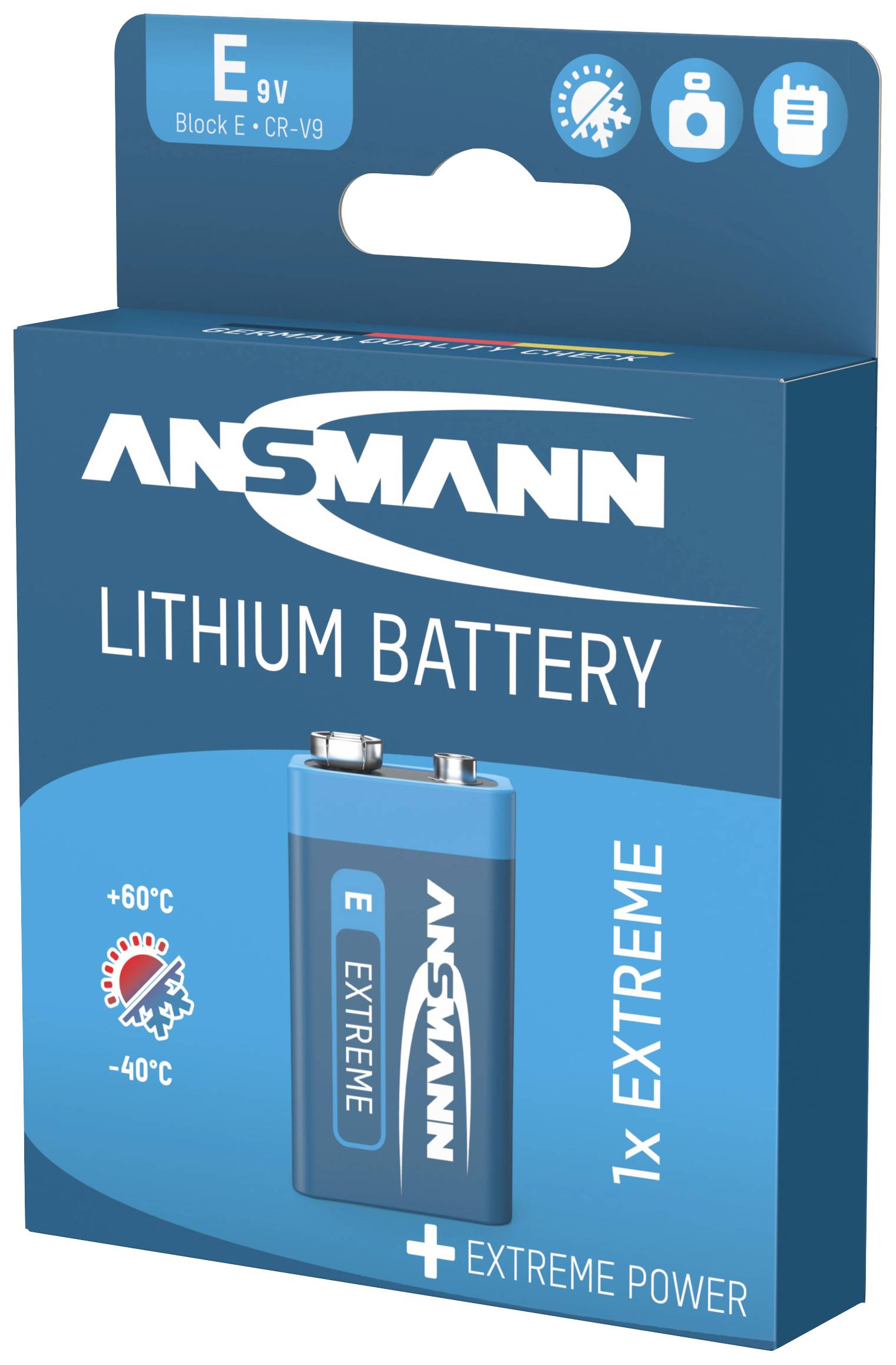 Ansmann Extreme 9 V Block-Batterie Lithium 950 mAh 9 V 1 St.