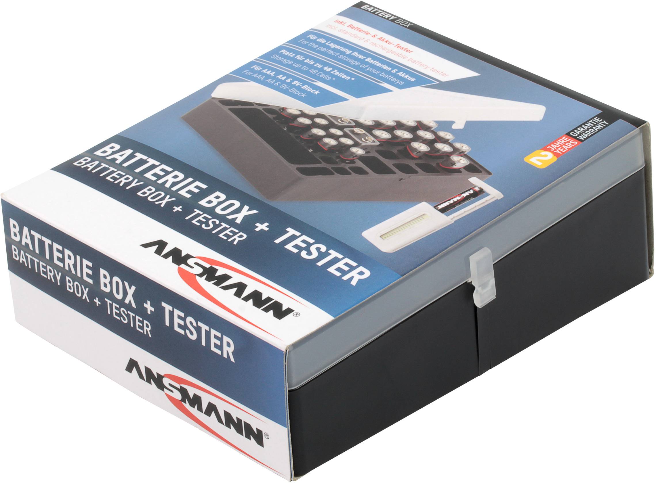 Ansmann Batterijbox 48 Batteriebox 48x Micro (AAA), Mignon (AA), 9 V Block (L x B x H) 173 x 138 x 63 mm
