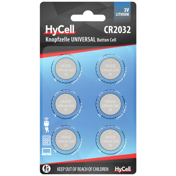 HyCell Knopfzelle CR 2032 3 V 6 St. 200 mAh Lithium CR2032