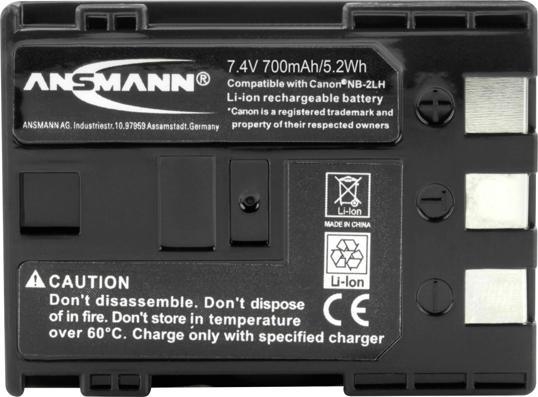 Ansmann NB-2LH Kamera-Akku ersetzt Original-Akku (Kamera) NB-2L, NB-2LH 7.4 V 700 mAh
