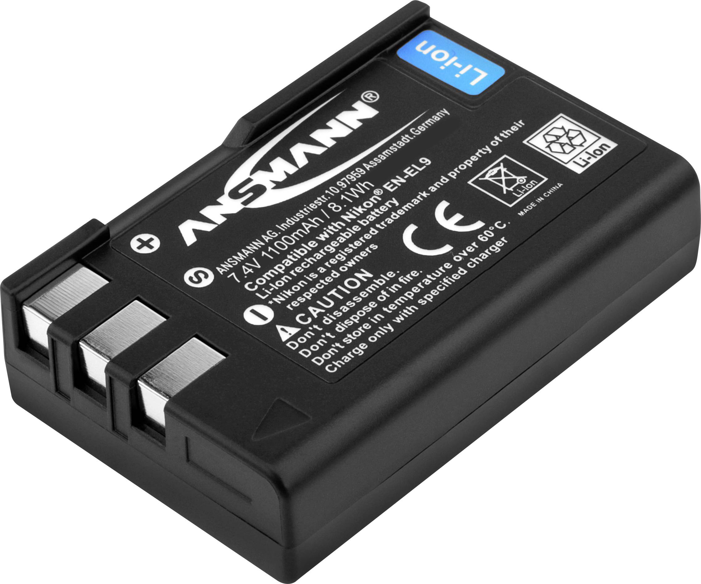 Ansmann EN-EL9 Kamera-Akku ersetzt Original-Akku (Kamera) EN-EL9 7.4 V 1100 mAh