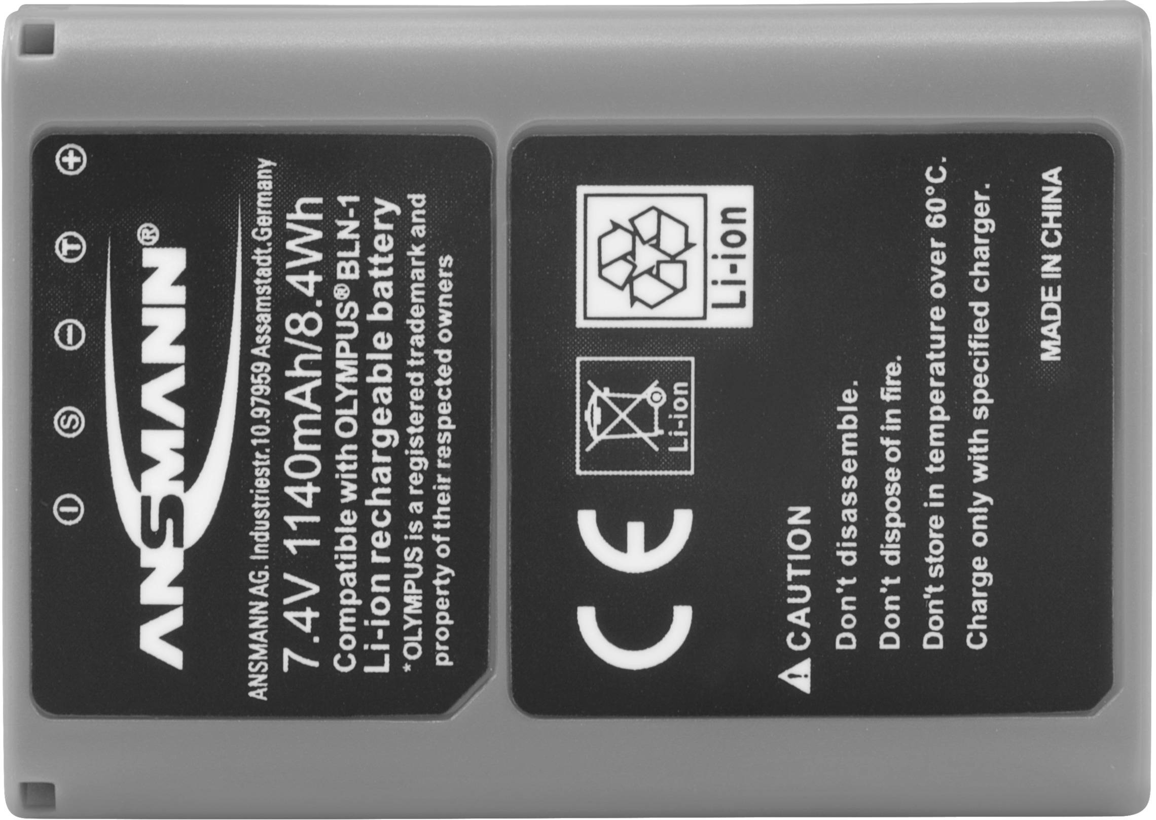 Ansmann A-Oly BLN 1 Kamera-Akku ersetzt Original-Akku (Kamera) BLN-1 7.4 V 1140 mAh