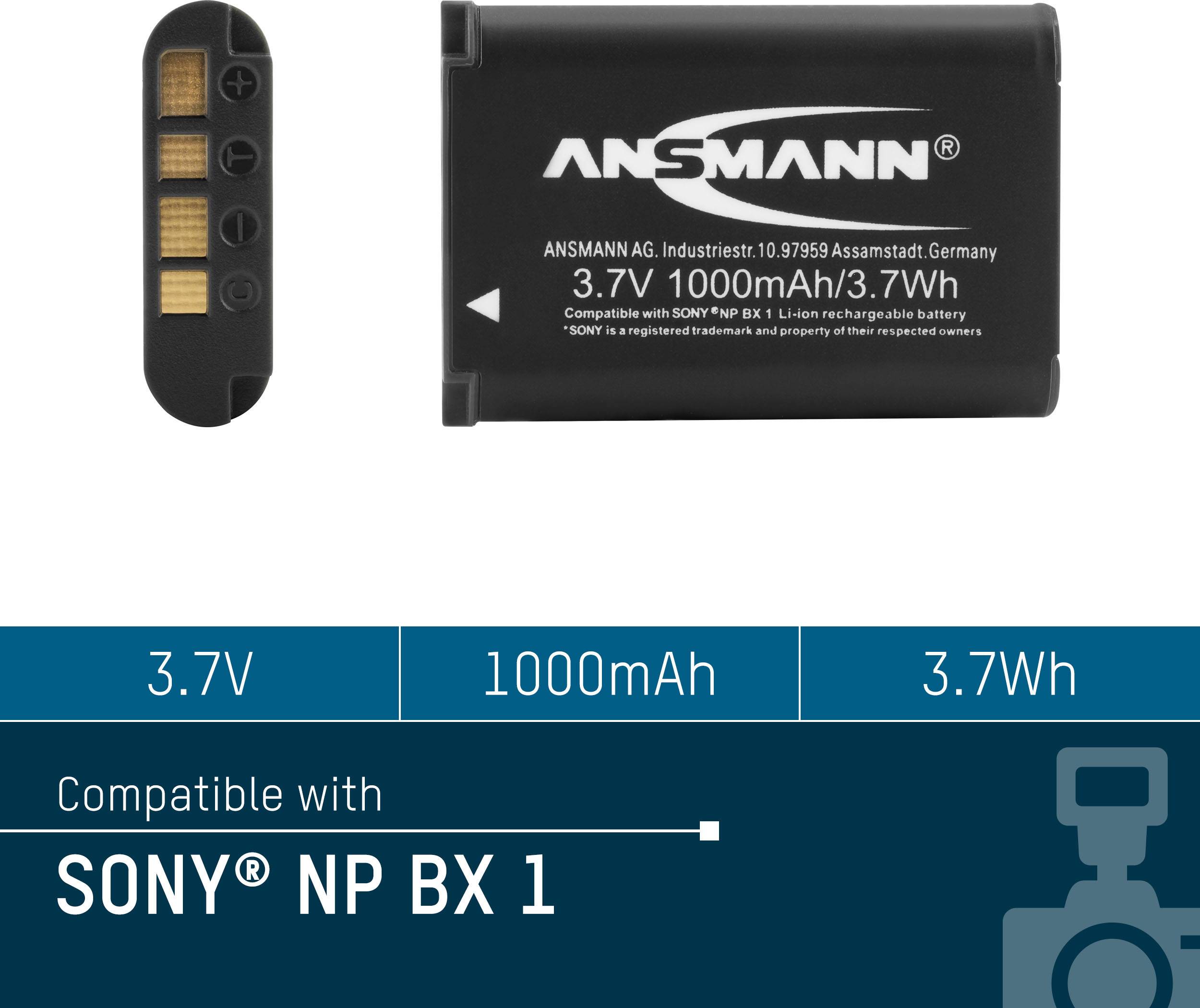 Ansmann A-Son NP BX 1 Kamera-Akku ersetzt Original-Akku (Kamera) NP-BX1 3.7 V 1000 mAh