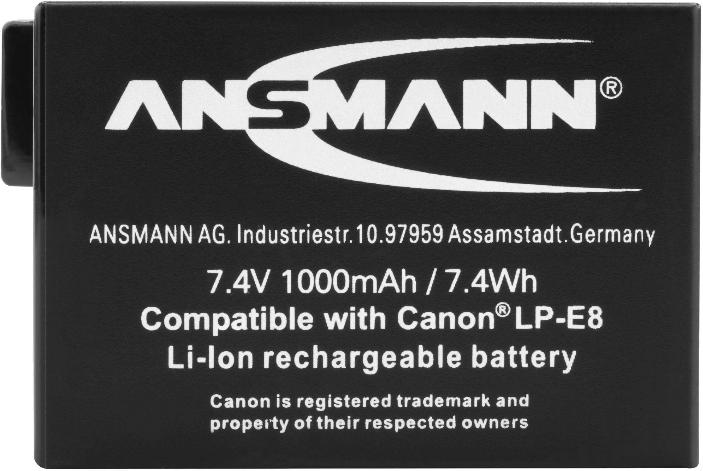 Ansmann A-Can LPE8 Kamera-Akku ersetzt Original-Akku (Kamera) LP-E8 7.4V 1000 mAh