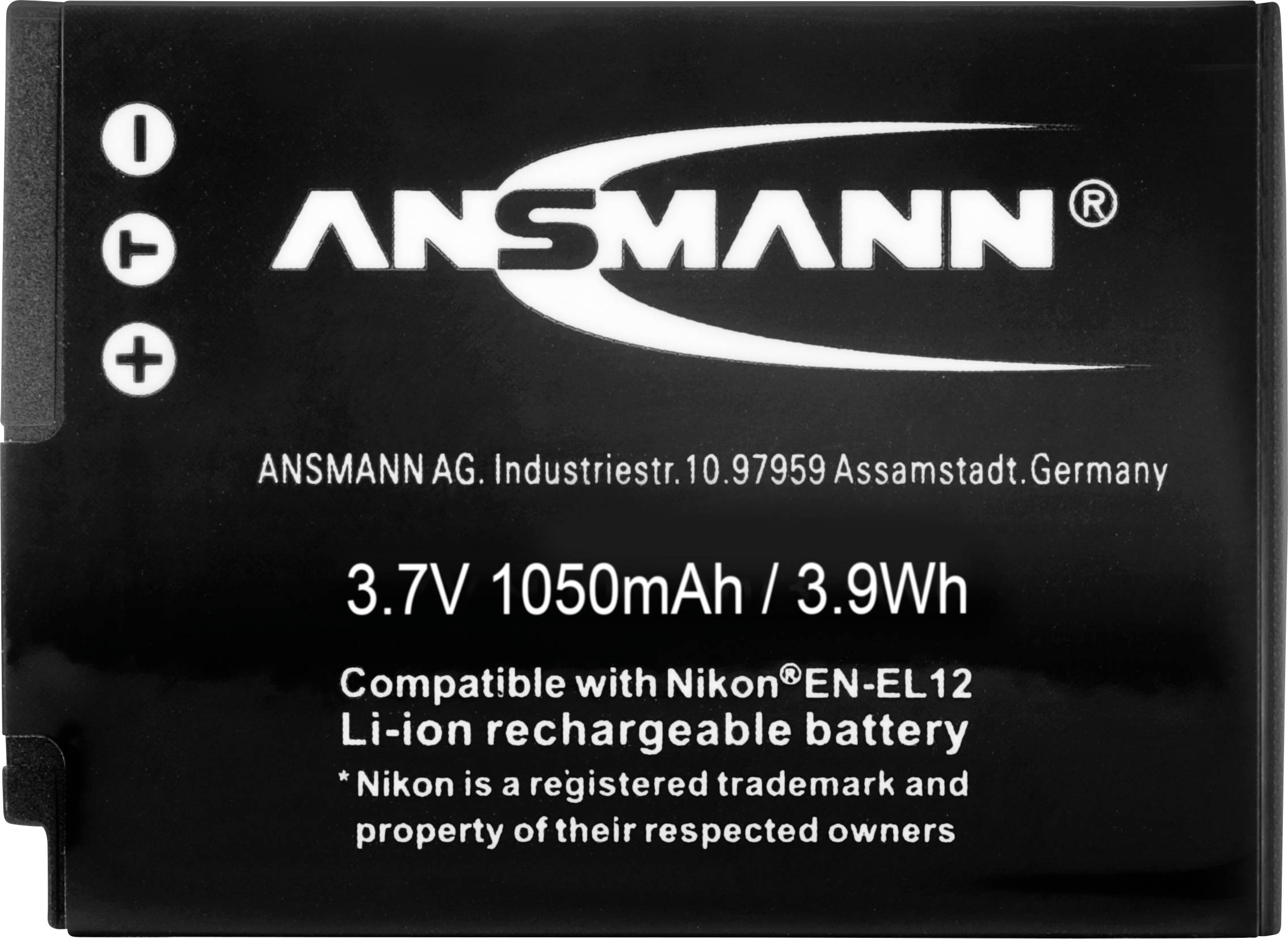 Ansmann EN-EL12 Kamera-Akku ersetzt Original-Akku (Kamera) EN-EL12 3.7V 1050 mAh