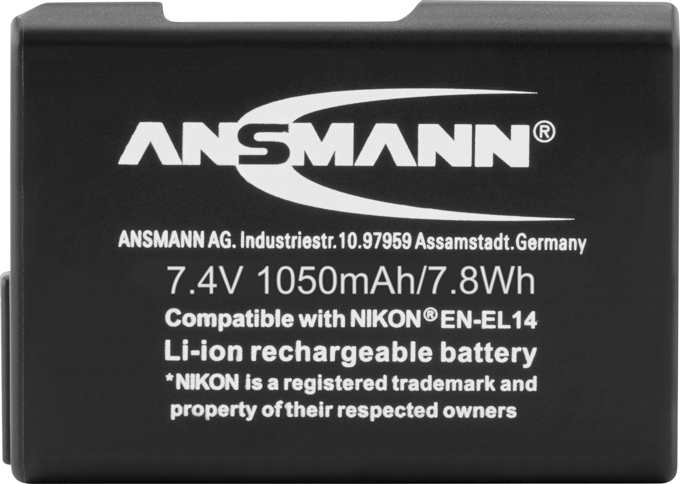 Ansmann EN-EL14 Kamera-Akku ersetzt Original-Akku (Kamera) EN-EL14 7.4 V 1050 mAh