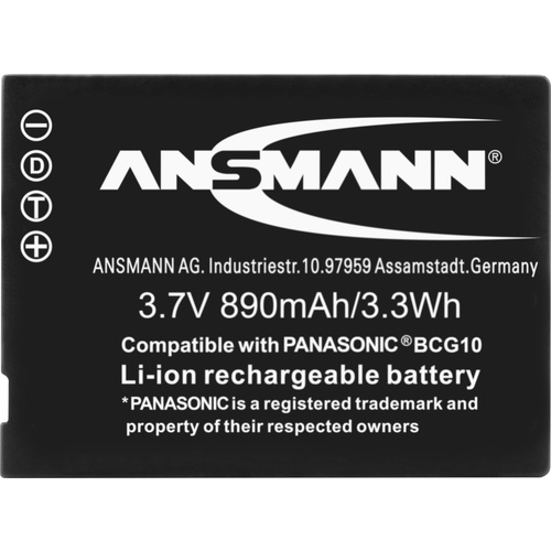 Ansmann DMW-BCG10 Kamera-Akku ersetzt Original-Akku (Kamera) DMW-BCG10e, DMW-BCG10 3.7 V 890 mAh