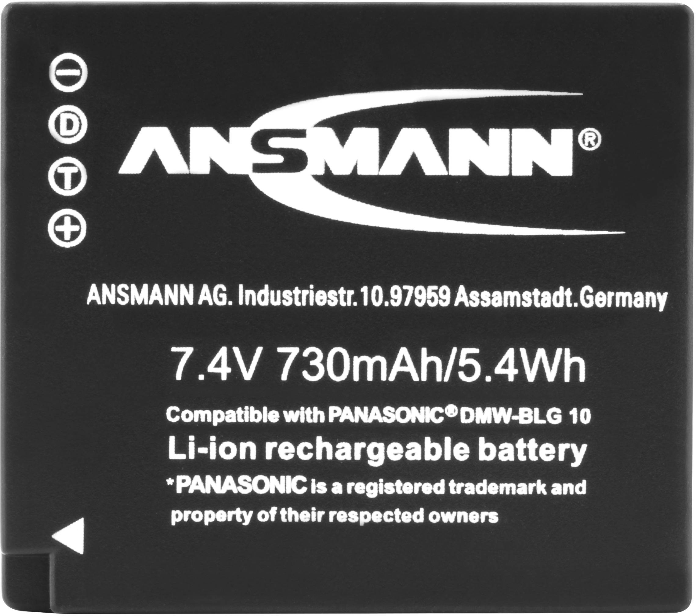 Ansmann A-Pan DMW-BLG 10 Kamera-Akku ersetzt Original-Akku (Kamera) DMW-BLG10E 7.4V 730 mAh