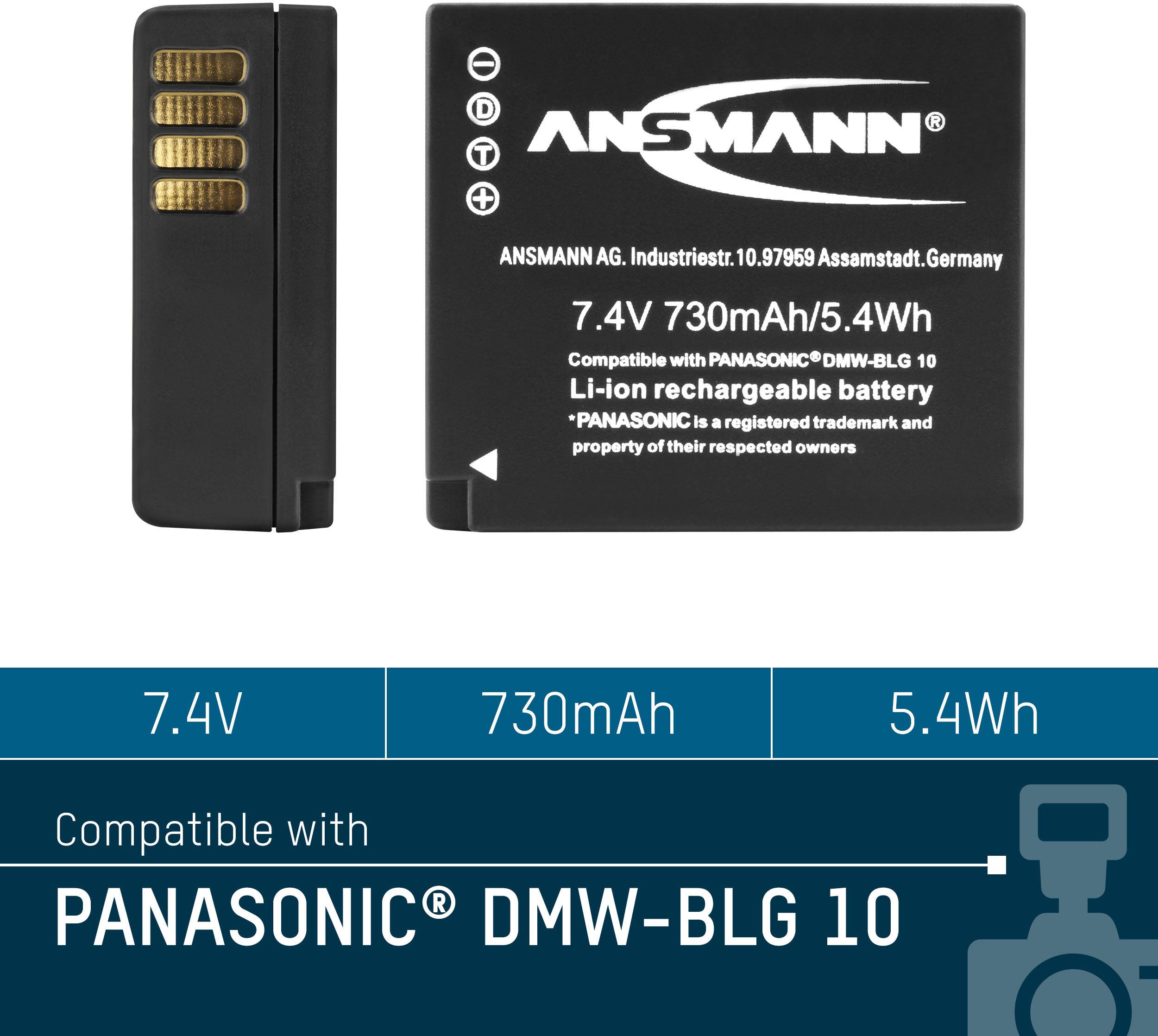 Ansmann A-Pan DMW-BLG 10 Kamera-Akku ersetzt Original-Akku (Kamera) DMW-BLG10E 7.4V 730 mAh