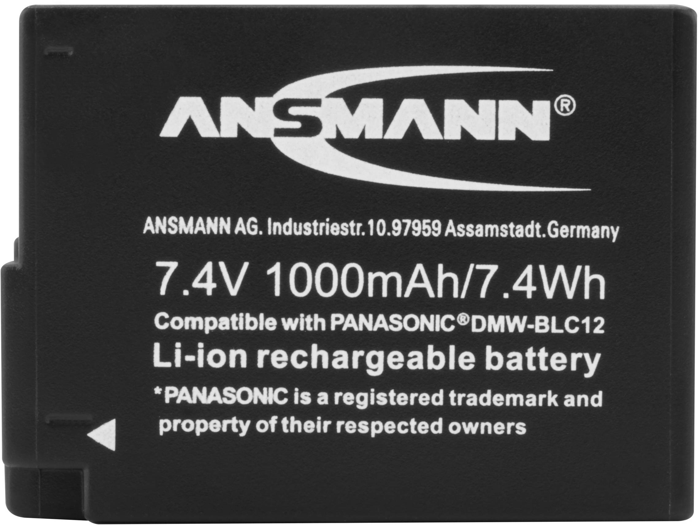 Ansmann A-Pan DMW-BLC12 Kamera-Akku ersetzt Original-Akku (Kamera) DMW-BLC12E 7.4V 1000 mAh