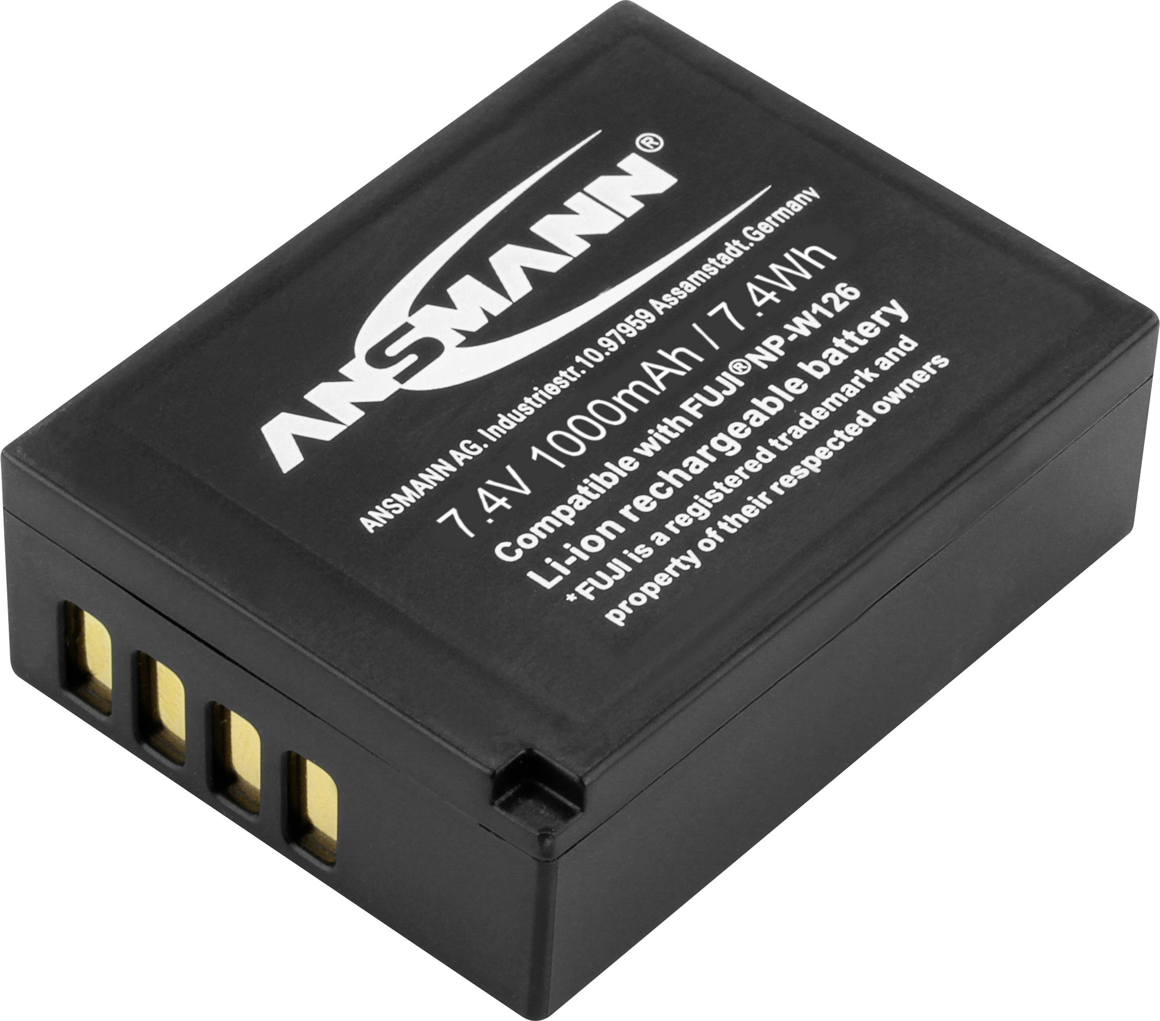 Ansmann NP-W126 Kamera-Akku ersetzt Original-Akku (Kamera) NP-W126 7.4 V 1000 mAh