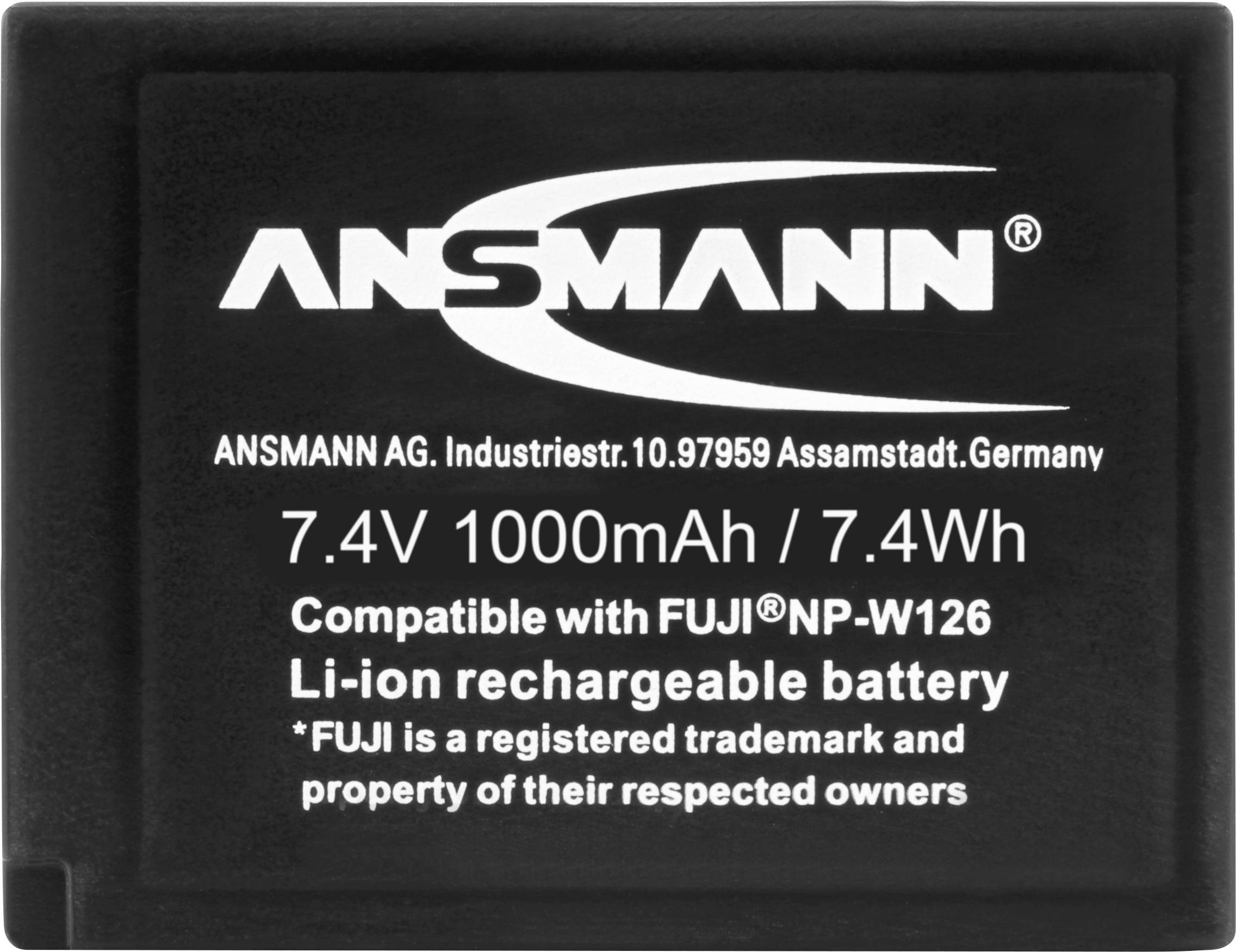 Ansmann NP-W126 Kamera-Akku ersetzt Original-Akku (Kamera) NP-W126 7.4 V 1000 mAh