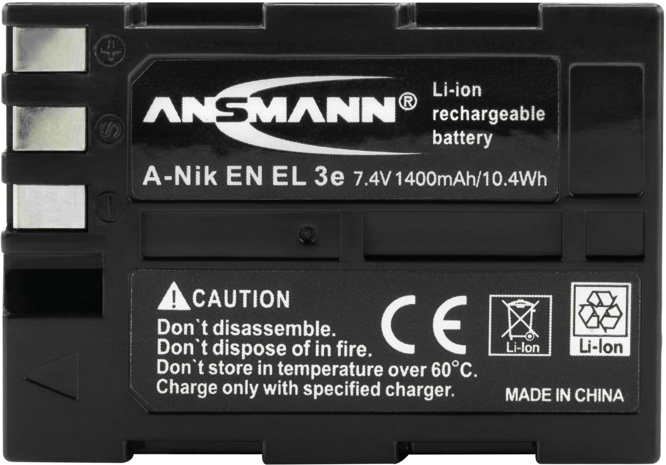 Ansmann A-Nik EN EL 3e Kamera-Akku ersetzt Original-Akku (Kamera) EN-EL3e 7.4V 1400 mAh