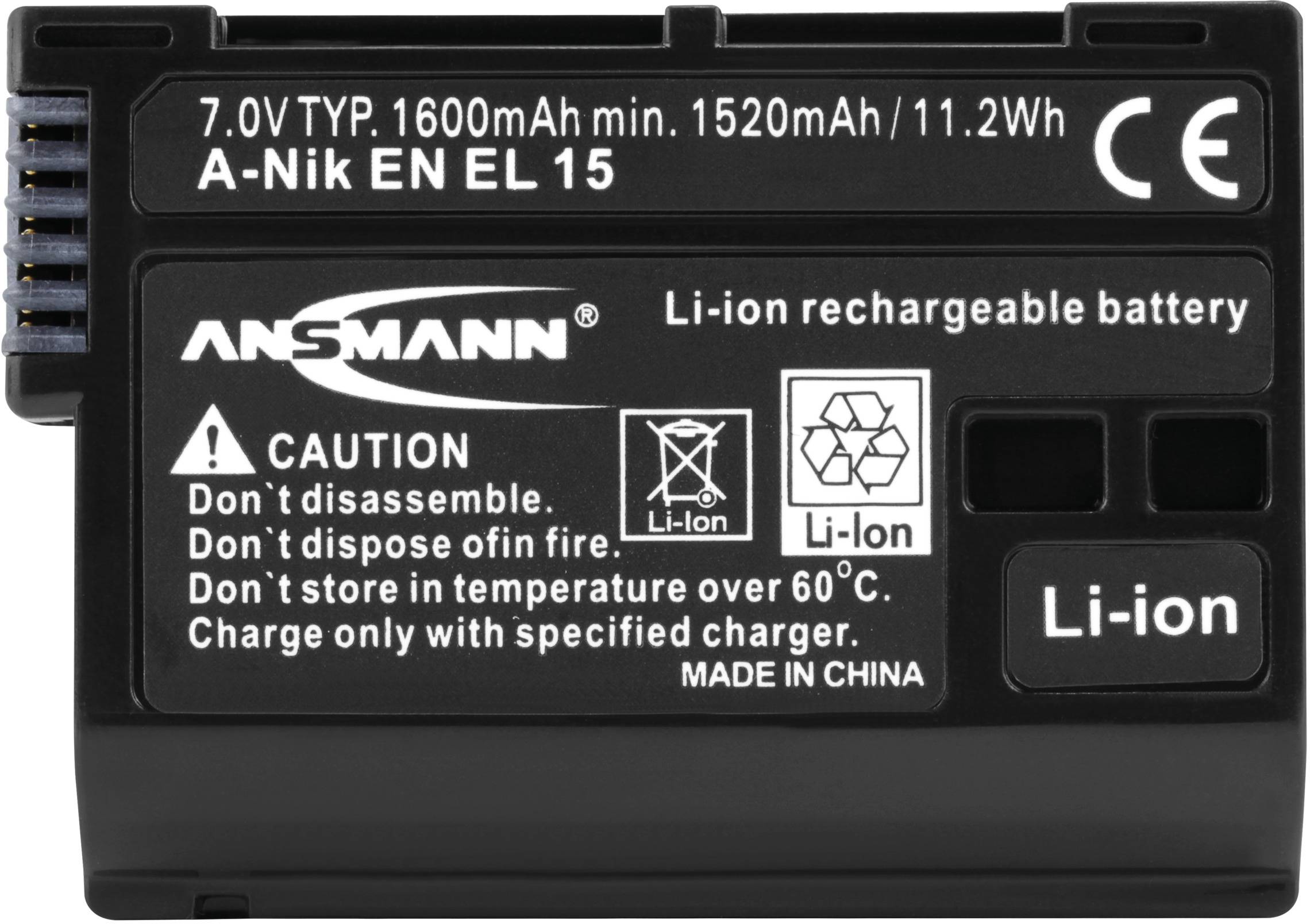 Ansmann A-Nik EN EL 15 Kamera-Akku ersetzt Original-Akku (Kamera) EN-EL15 7 V 1600 mAh