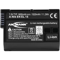 Ansmann A-Nik EN EL 15 Kamera-Akku ersetzt Original-Akku (Kamera) EN-EL15 7V 1600 mAh Ansmann A-Nik EN EL 15 Kamera-Akku ersetzt Original-Akku (Kamera) EN-EL15 7V 1600 mAh