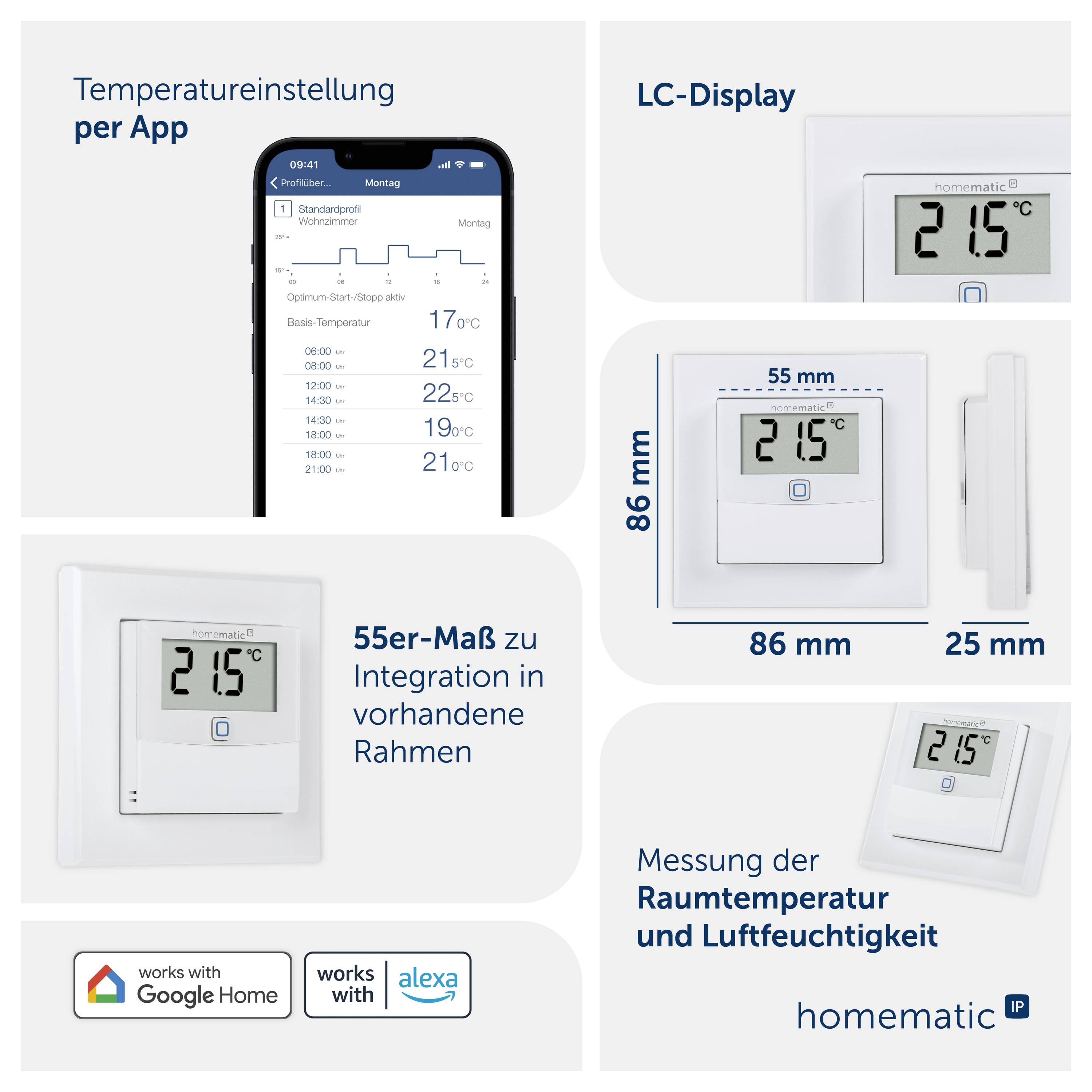 Homematic IP Funk Temperatursensor und Luftfeuchtesensor 150180A0A