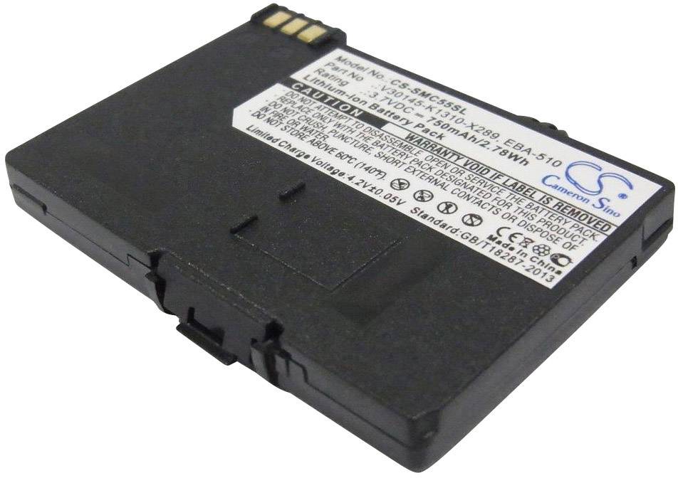 Eine schwarze Lithium-Ionen-Batterie mit weißen Etiketten und mehreren Anschlusspunkten an der Oberseite. Beschriftung mit Warnhinweisen und technischen Spezifikationen.