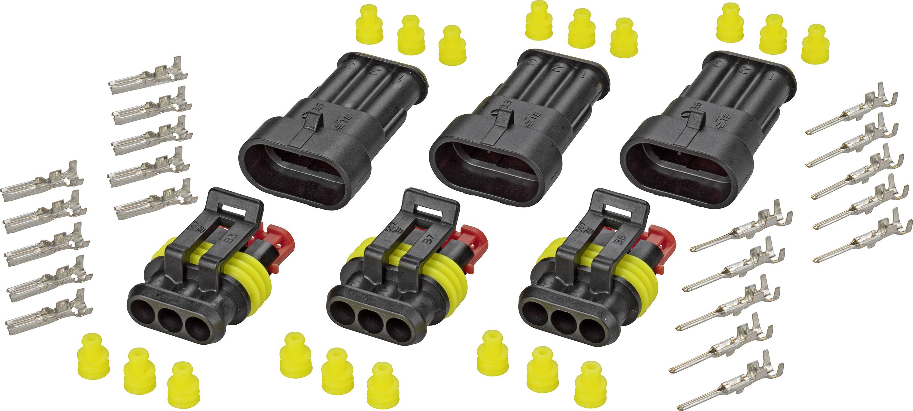 TE Connectivity Superseal Set AMP-Superseal 1.5mm Series Polzahl Gesamt 3 Rastermaß: 6 mm 30S004 1