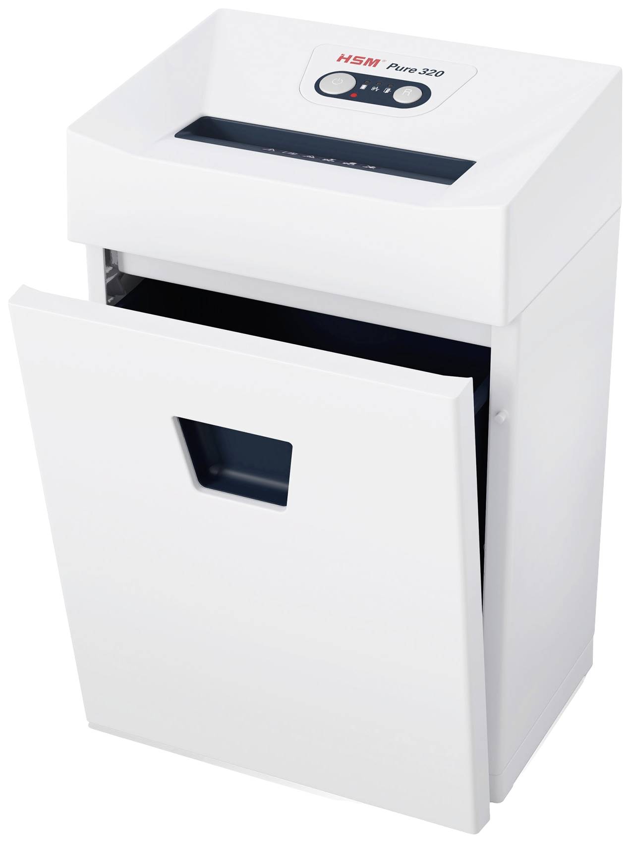 HSM Pure 320 Aktenvernichter 8 Streifenschnitt 3.9 mm 25 l Vernichtet auch Büroklammern, CDs, DVDs, Heftklammern, Kreditkarte