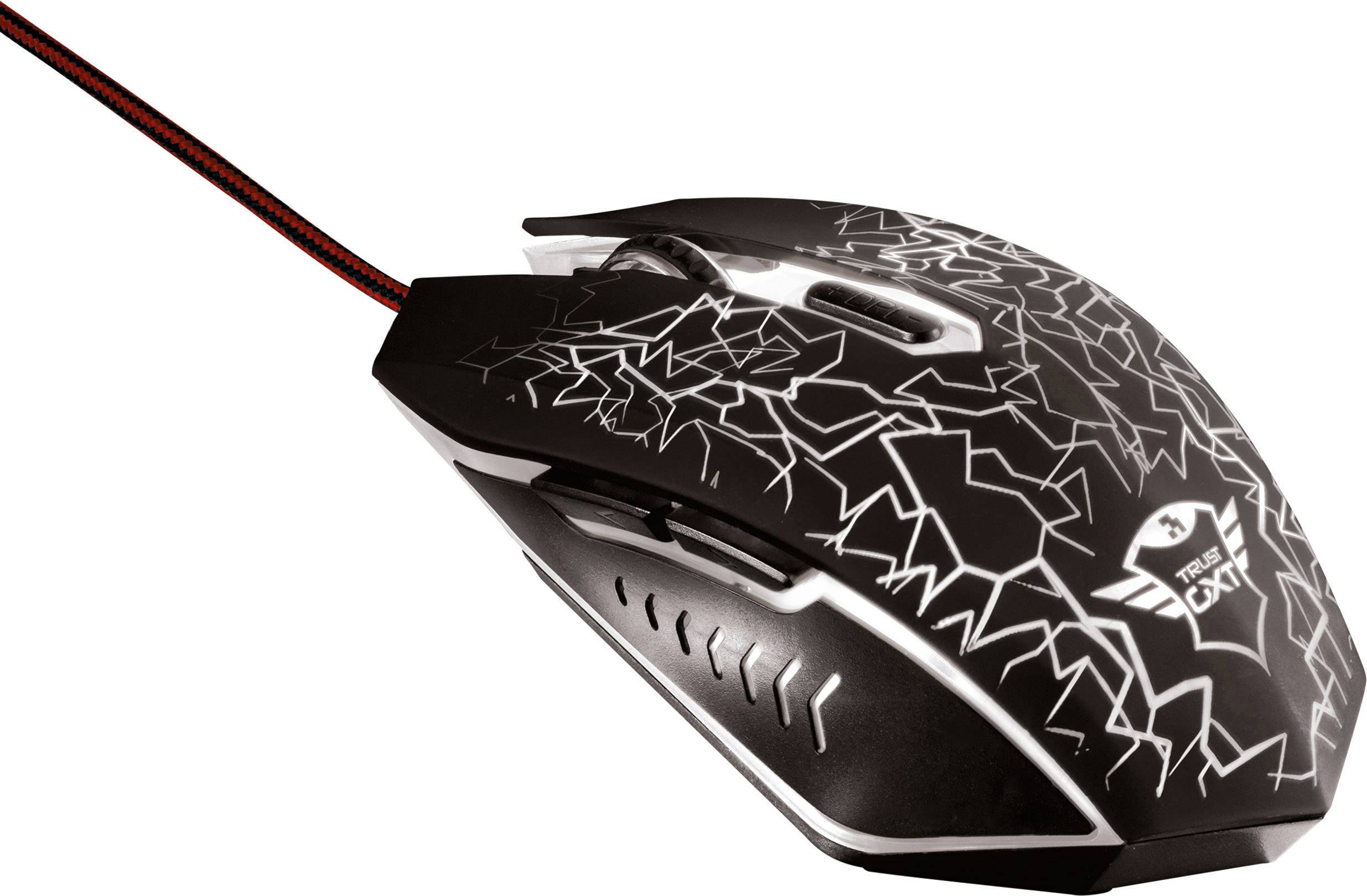 Trust GXT 105 Gaming-Maus USB Optisch Schwarz 6 Tasten 2400 dpi Beleuchtet