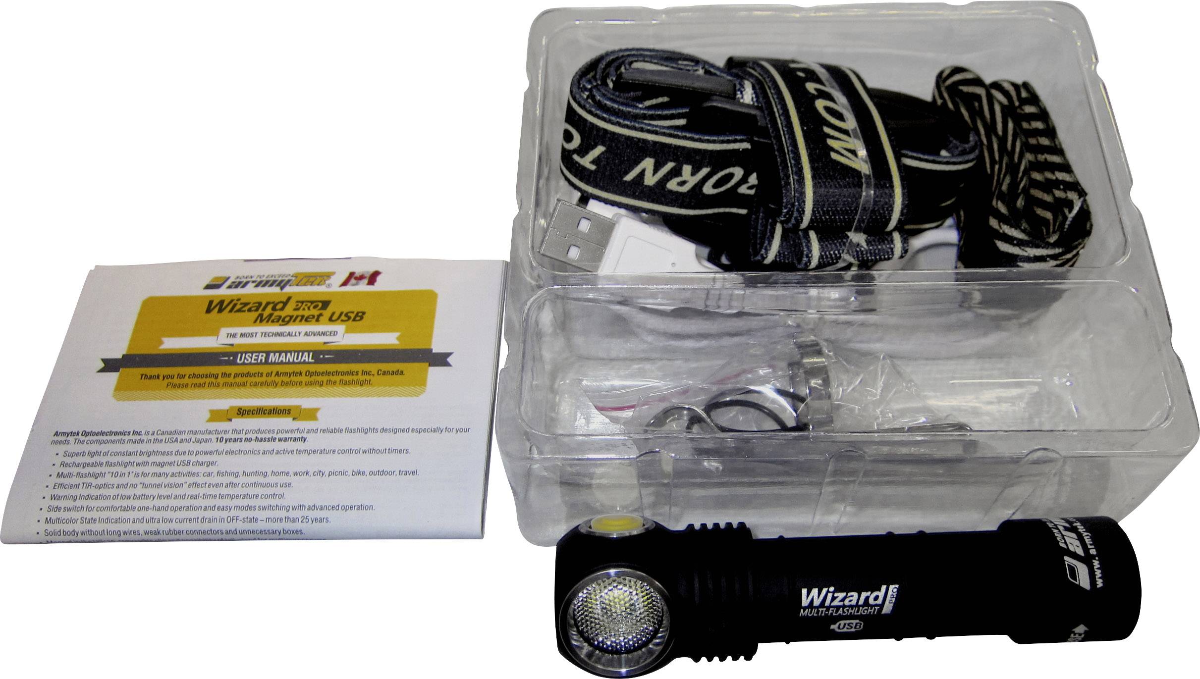 ArmyTek Wizard Pro v3, 4000k LED Stirnlampe akkubetrieben 2300lm F05501SC