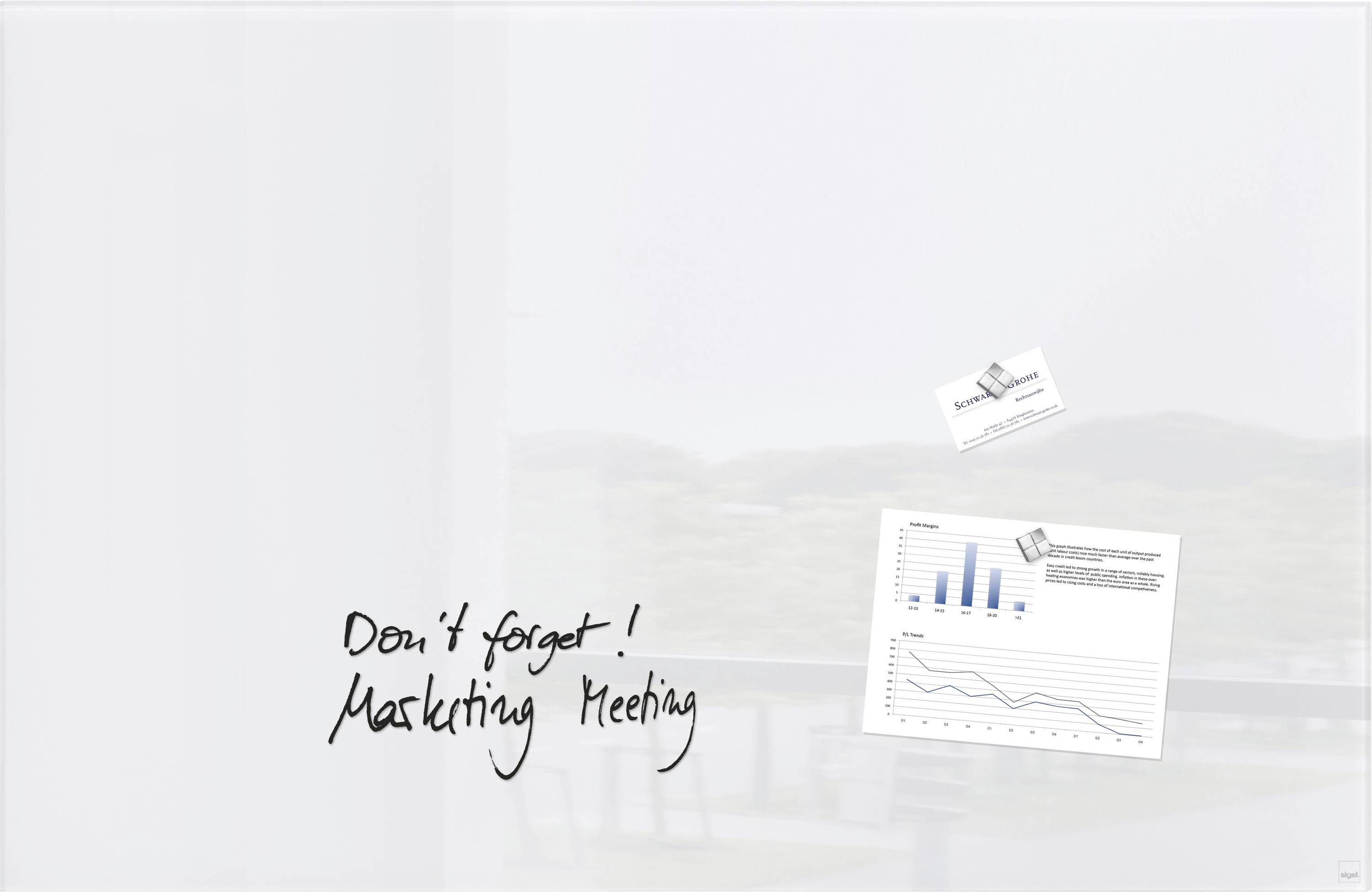 Handschriftliche Erinnerung „Nicht vergessen! Marketing-Meeting