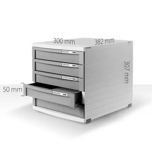 HAN CONTUR 1510-0-11 Schubladenbox Lichtgrau DIN A4, DIN B4, DIN C4 Anzahl der Schubfächer: 10 HAN CONTUR 1510-0-11 Schubladenbox Lichtgrau DIN A4, DIN B4, DIN C4 Anzahl der Schubfächer: 10