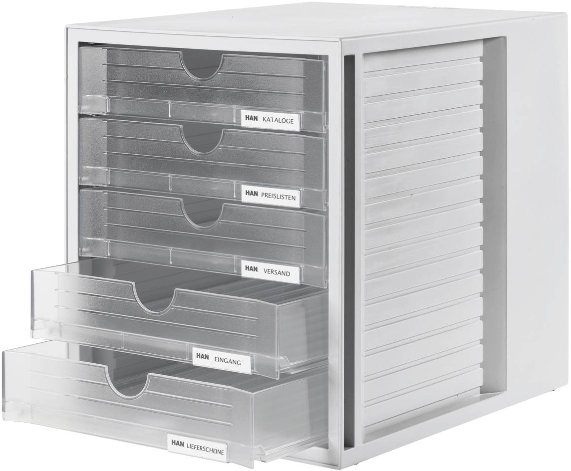HAN Systembox 1450-63 Schubladenbox Grau DIN A4, DIN C4 Anzahl der Schubfächer: 5
