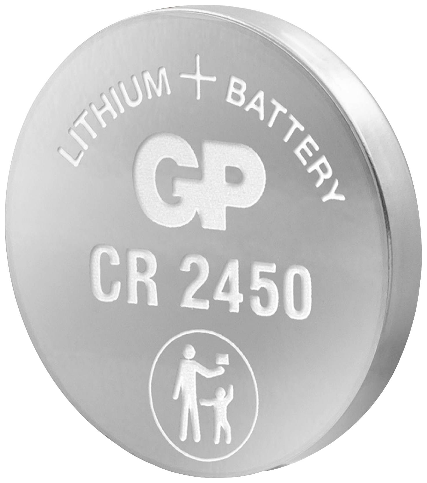 Lithium-Knopfzelle CR 2450 von GP, geeignet für elektronische Geräte.