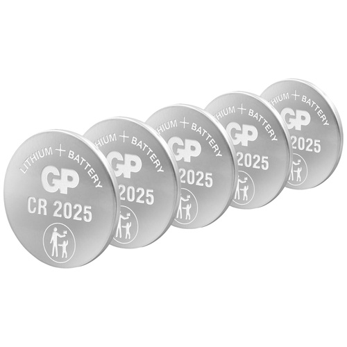GP Batteries Knopfzelle CR 2025 3V 5 St. 160 mAh Lithium GPCR2025STD130C5