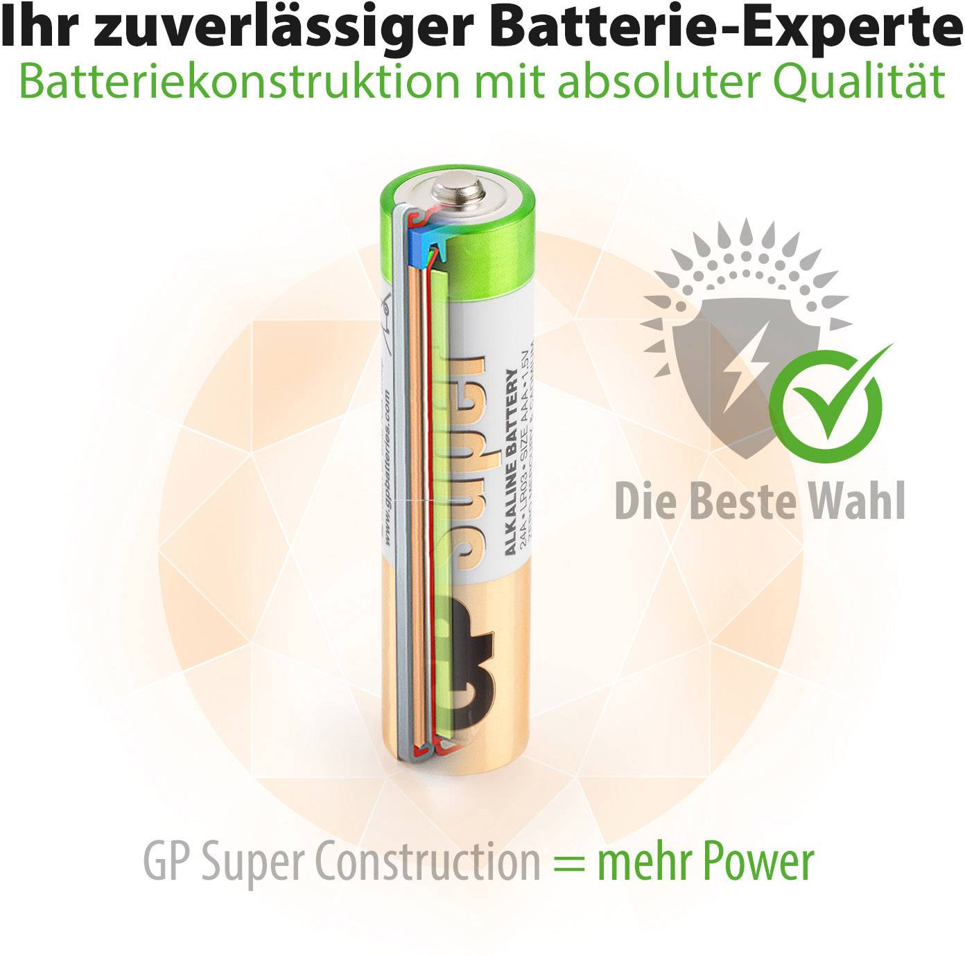 GP Super Micro (AAA)-Batterie Alkali-Mangan 1.5 V 12 St.
