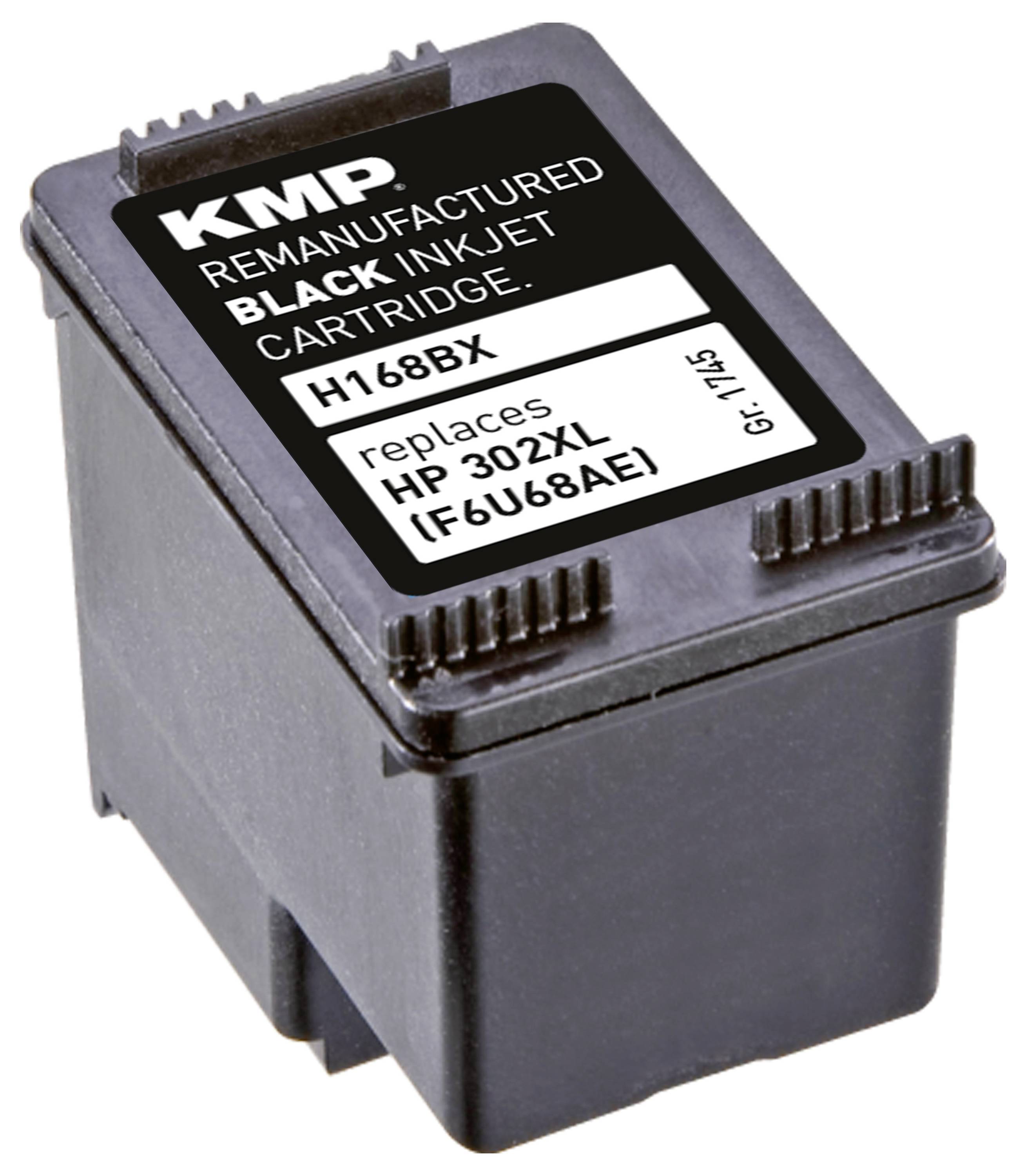 KMP Druckerpatrone H168BX Kompatibel ersetzt HP 302XL, F6U68AE Schwarz 1745,4001