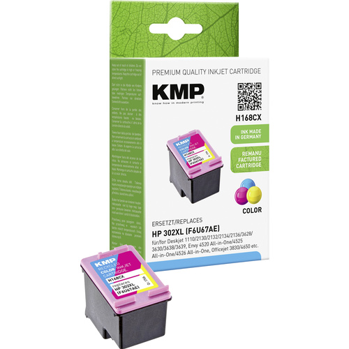 KMP Druckerpatrone H168CX Kompatibel ersetzt HP 302XL, F6U67AE Cyan, Magenta, Gelb 1746,4030