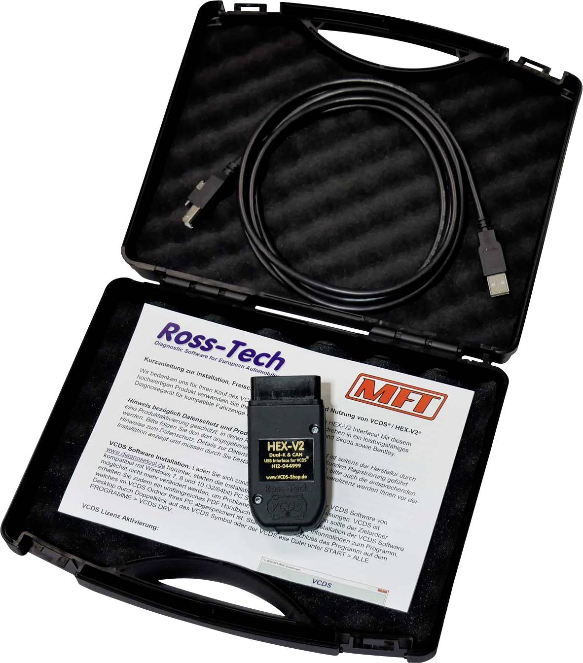 VCDS HEX-V2 USB Hobby OBD II Diagnosetool Passend für (Auto-Marke): Audi, Volkswagen, Seat, Skoda 10 Fahrzeuge