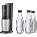 Sodastream Wassersprudler Crystal 2.0 Promopack Titan und 1 CO2-Zylinder, inkl. 3 Glaskaraffen