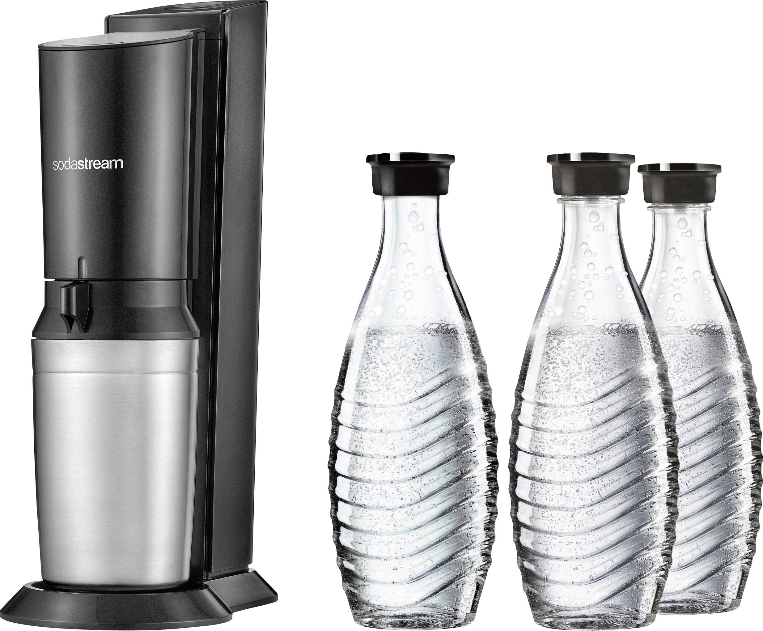 Sodastream Wassersprudler Crystal 2.0 Titan-Schwarz inkl. 1 Glaskaraffe, und 1 CO2-Zylinder