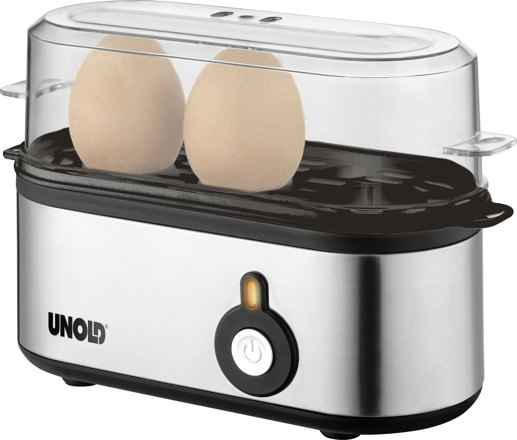 Unold Mini Eierkocher Edelstahl, Schwarz