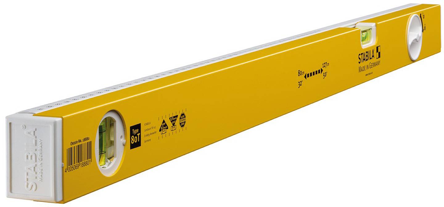 Stabila Type 80 T 18880 Teleskop-Wasserwaage 127cm 1.0 mm/m