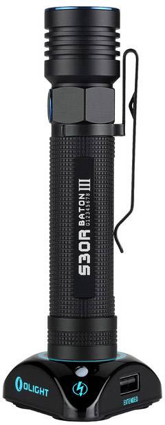 OLight S30R III LED Taschenlampe mit Gürtelclip, mit Handschlaufe, mit Magnethalterung, mit Memory-Funktion, mit