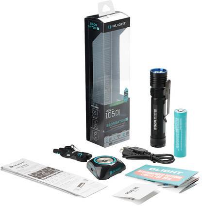 OLight S30R III LED Taschenlampe mit Gürtelclip, mit Handschlaufe, mit Magnethalterung, mit Memory-Funktion, mit