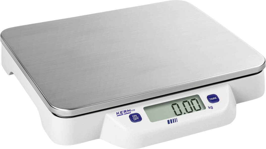 Elektronische Küchenwaage mit Edelstahlfläche und digitalem Display, das '0.00 kg' anzeigt. Ideal zum genauen Wiegen von Zutaten.