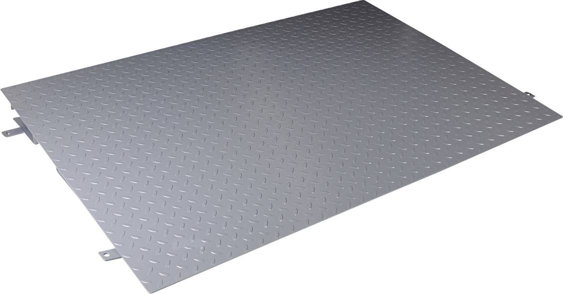 Metallplatte mit Rautenmuster, flach liegend, mit Befestigungsösen an den Seiten, geeignet für industrielle Anwendungen.