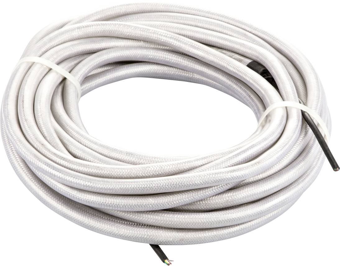 Eine längere weiße Kabelrolle mit offenem Ende, geeignet für elektrische Installationen.