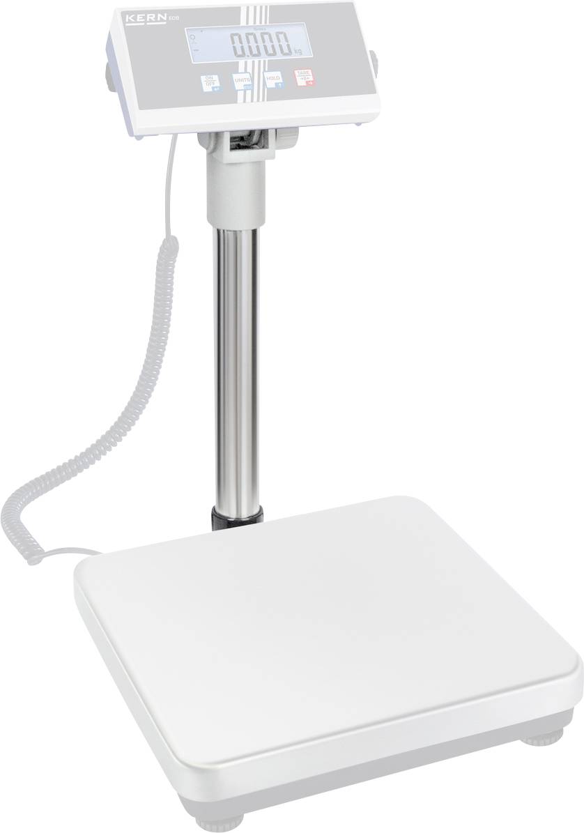 Elektronische Waage mit digitalem Display, montiert auf einem Metallständer. Geeignet zur genauen Gewichtsmessung.